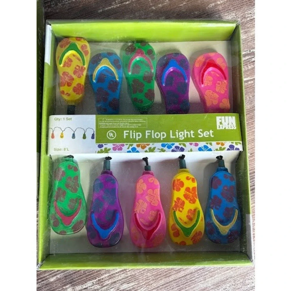 Fun Express Flip Flop String Lights Colorful Summer‎ Luau Party Decorations